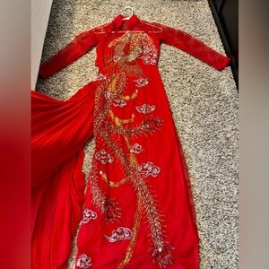 Beautiful sparkling Vietnamese long dress - Ao Dai